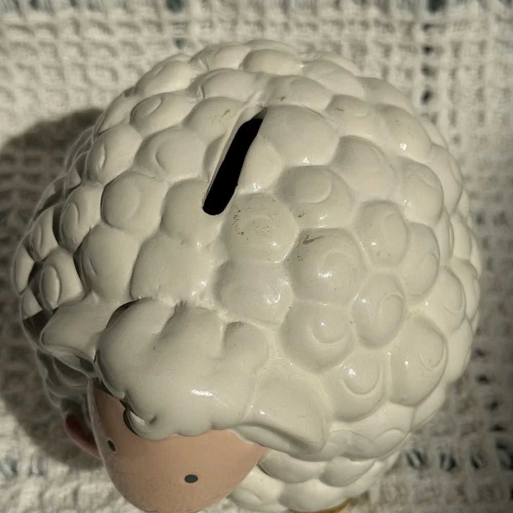 Lamb Coin Bank | Ceramic Sheep Piggy Bank | Baby Nursery Decor